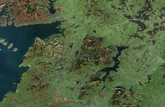 Slieve Aughty satellite image